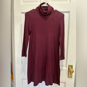 American Eagle XS Burgundy Mock Neck Dress
